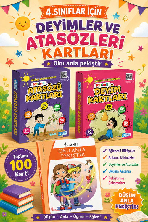 4. Sınıflar İçin Atasözleri Ve Deyim Kartları + Oku Anla Pekiştir