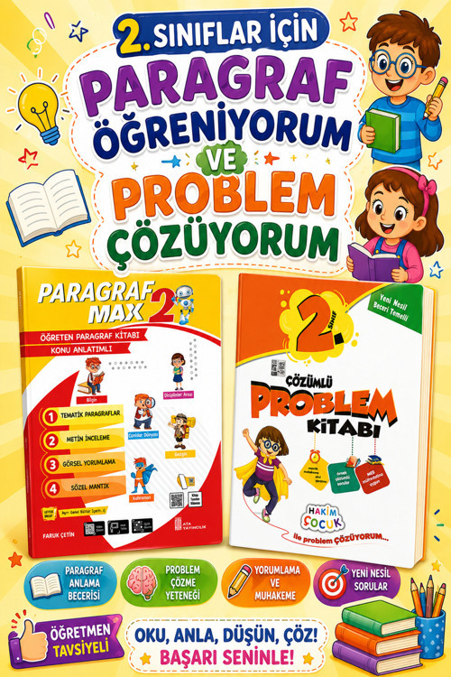2. Sınıflar İçin Öğretmen Tavsiyeli Paragraf Öğreniyorum Ve Problem Çözüyorum Seti