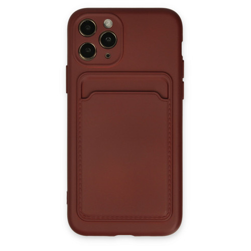 Apple iPhone 11 Pro Kılıf Kelvin Kartvizitli Silikon - Bordo