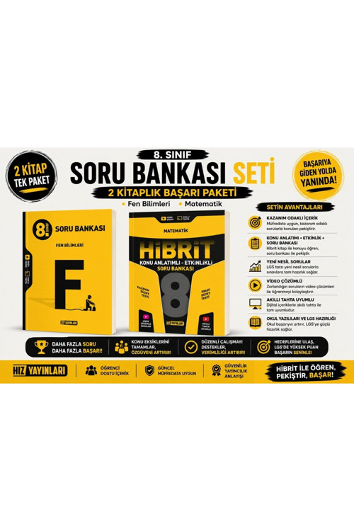 8. Sınıf Fen Bilimleri Hibrit & Soru Bankası Seti 2'Li | Konu Anlatımlı + Yeni Nesil Soru Bankası