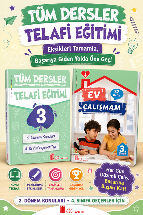 3. Sınıftan 4. Sınıfa Geçenler İçin Tüm Dersler Telafi Eğitimi +Ev Çalışmalarım