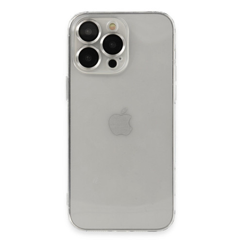 Apple iPhone 13 Pro Max Kılıf Luko Lens Silikon - Gümüş