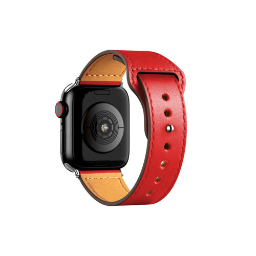 Apple Watch 42mm KR415 Luaz Deri Kordon - Kırmızı