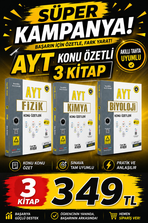 Süper Kampanya Ayt Konu Fizik Kimya Biyoloji Özetli Soru Bankası Tam 3 Kitap