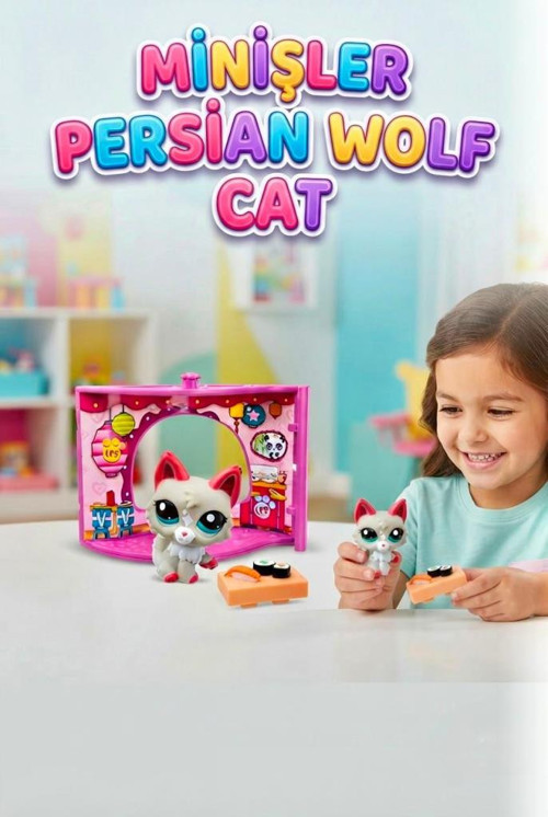 Littlest Pet Shop Minişler Figür Set Pet Nook G7#25 Kurt Gri 00591