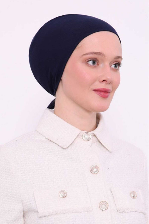 Lavender Silikonlu Dikişsiz Kaymaz Bone Lacivert