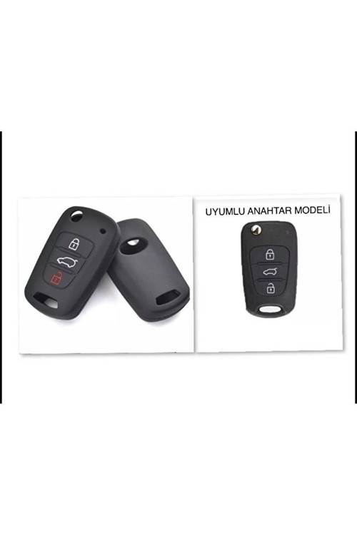 Accent Era I20 I30 Elantra Silikon Anahtar Koruma Kılıfı Siyah Renk Lütfen Anahtar Teyiti Yapınız