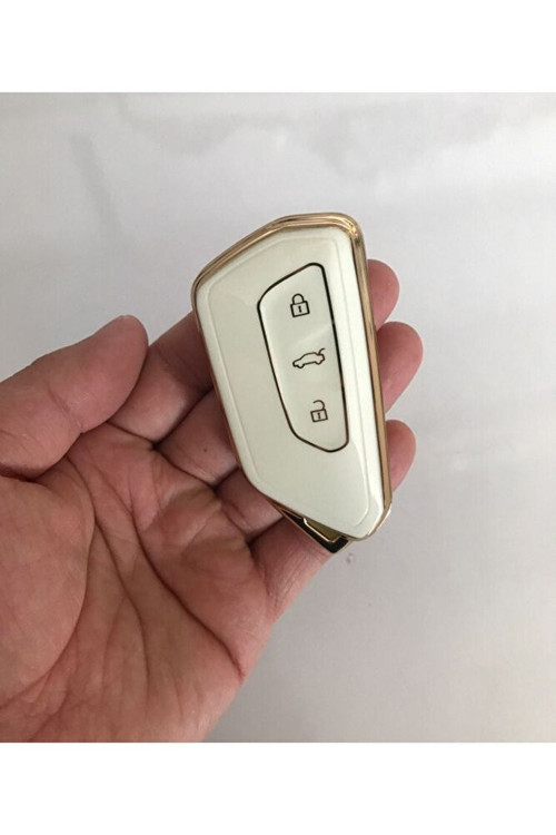 Seat Leon Ve Fr Mk4 2021 Model Uyumlu Lüx Kaliteli Anahtar Koruma Kabı 1.sınıf Üründür Beyaz Renk
