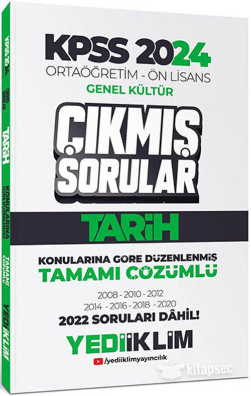 2024 KPSS Ortaöğretim-Önlisans Tarih Konularına Göre Çıkmış Sorular