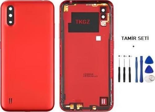 Samsung Galaxy A01  - SM-A015 FULL Kasa Arka Kapak Takım KIRMIZI - TAMİR SETİ