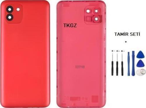 Samsung Galaxy A03  - SM-A035 FULL Kasa Arka Kapak Takım KIRMIZI - TAMİR SETİ