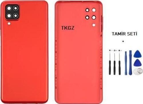 Samsung Galaxy A12  - SM-A125F FULL Kasa Arka Kapak Takım KIRMIZI - TAMİR SETİ