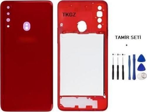 Samsung Galaxy A20S  - SM-A207F FULL Kasa Arka Kapak Takım KIRMIZI - TAMİR SETİ