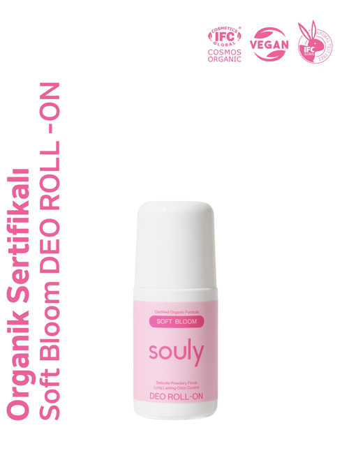 Doğal Deo Roll-On Soft Bloom Çiçeksi&Pudralı - Cosmos Organic Sertifikalı Alüminyumsuz 50 ml