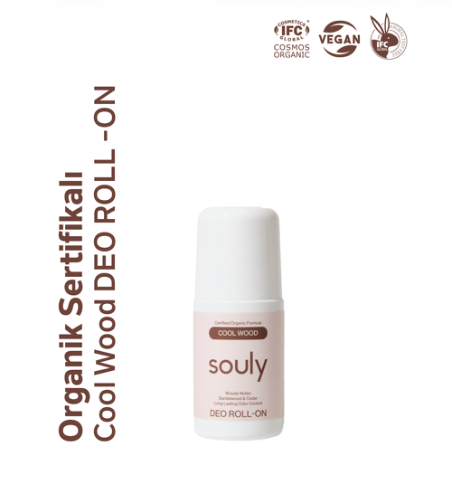 Doğal Deo Roll-On Cool Wood Sandal&Sedir Ağacı - Cosmos Organic Sertifikalı Alüminyumsuz 50ml