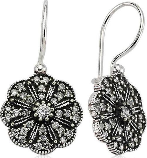 925 Ayar Gümüş Sallantılı Çiçek Küpe