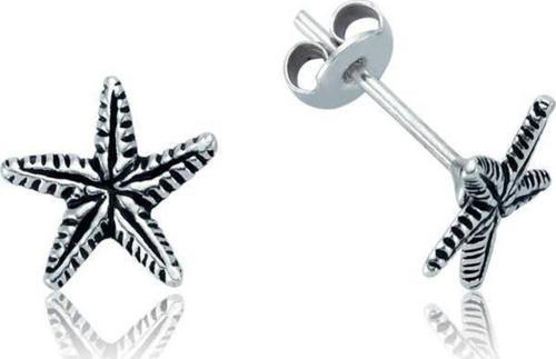 925 Ayar Gümüş Deniz Yıldızı Çivili Küpe