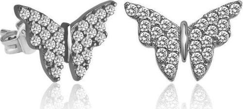 Gümüş Beyaz Kelebek Küpe