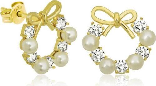 925 Ayar Gümüş İnci Kurdele Çivili Kadın Küpe