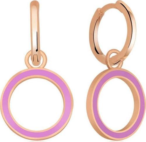 Gümüş Fosforlu Lila Oval Küpe