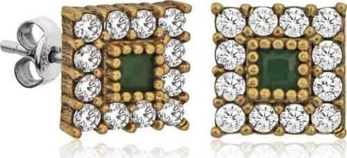 Gümüş Otantik Kare Çivili Küpe