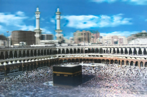5D Elmas Boyama Ekstra Çözünürlüğe Sahip Kabe Resmi Mekke Tablosu 40x60 cm (50001)