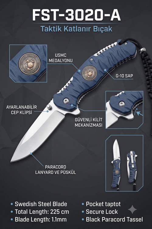 FST-3020-A Soft Kamp ve Taktiksel Çakı