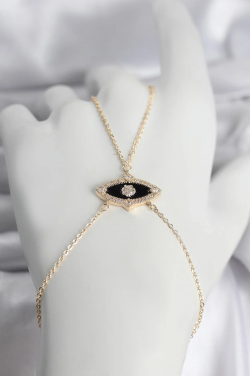 Pirinç Göz Model Gold Renk Zirkon Taşlı Kadın Şahmeran