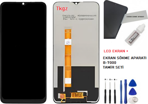 OPPO A15 Lcd Ekran Dokunmatik Kalite + B-7000 + TAMİR SETİ