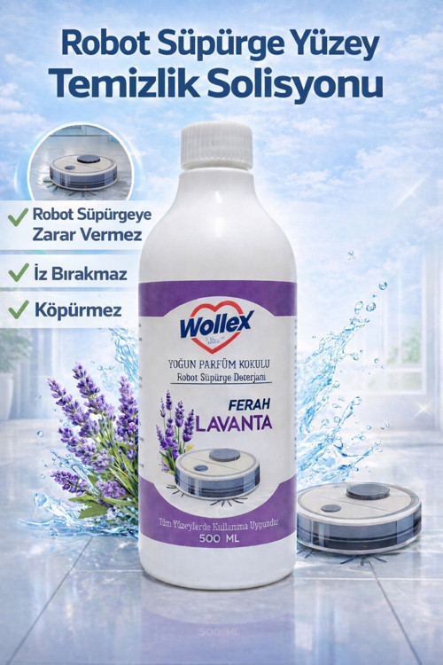 Robot Süpürge Deterjanı Lavanta Kokulu Temizlik Solüsyonu Yüzey Temizleyici 500Ml