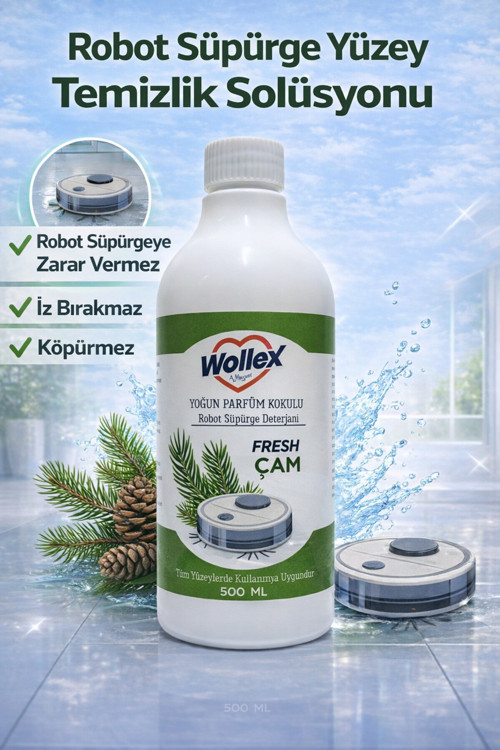 Robot Süpürge Deterjanı Çam Kokulu Temizlik Solüsyonu Yüzey Temizleyici 500Ml