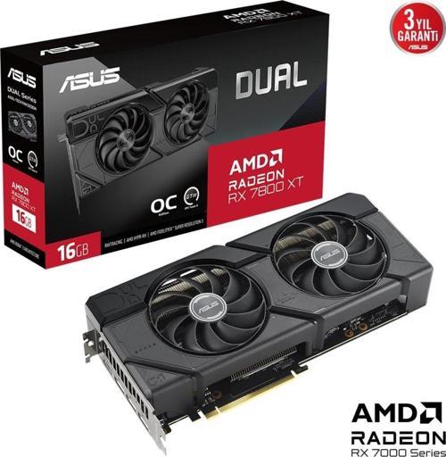 DUAL-RX7800XT-O16G RX 7800 XT 16GB GDDR6 HDMI 3XDP 256BİT