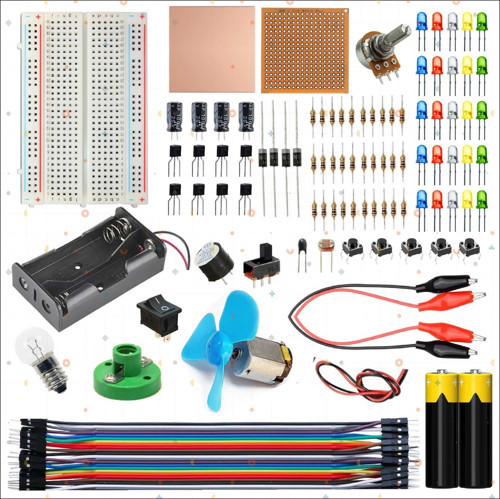 Breaboard Temel Elektrik ve Elektronik Eğitim Set (Lamba Motor ve Breadbord set)