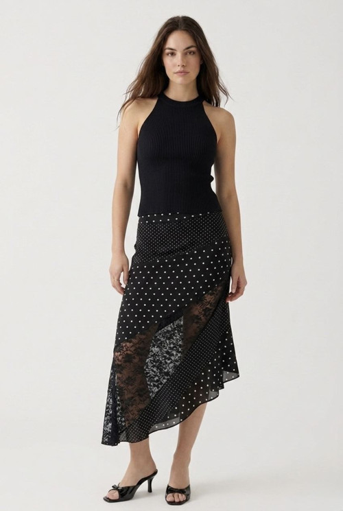 Kadın Fitilli Halter Yaka Crop Bluz
