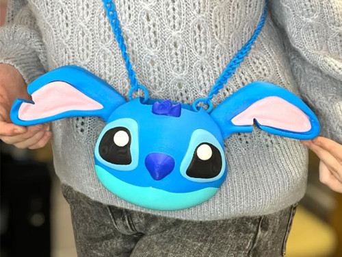 Stitch Karakter Çantası – Esnek Kulaklı 3D Baskı Askılı Çanta