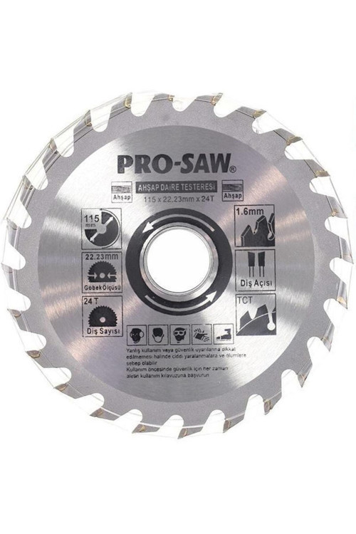 Pro-saw Ps51200 Matkap Uyumlu Ahşap Sunta Testeresi 115 Mm 24diş + Matkap Aparatı