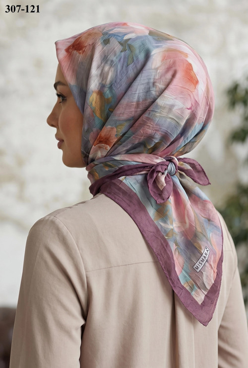 scarf Desenli Bambu Kraş Pamuk Eşarp 307-121
