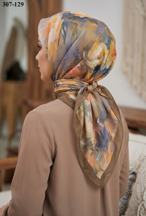scarf Desenli Bambu Kraş Pamuk Eşarp 307-129