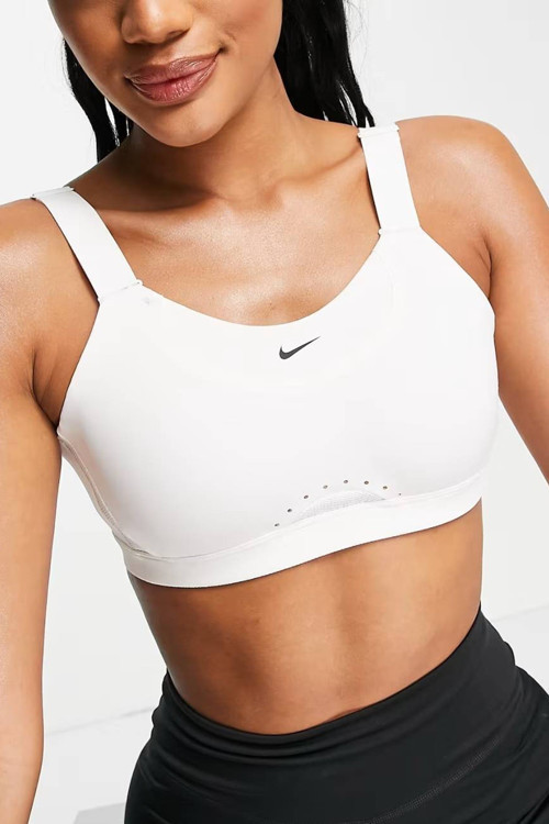 Training Alpha Padded Adjustable Dri Fit High Support Sports Bra White Kadın Spor Bra Beyaz