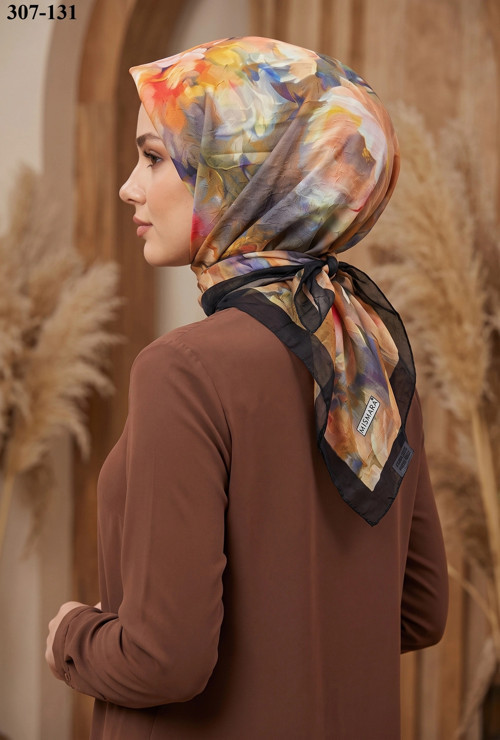 scarf Desenli Bambu Kraş Pamuk Eşarp 307-131