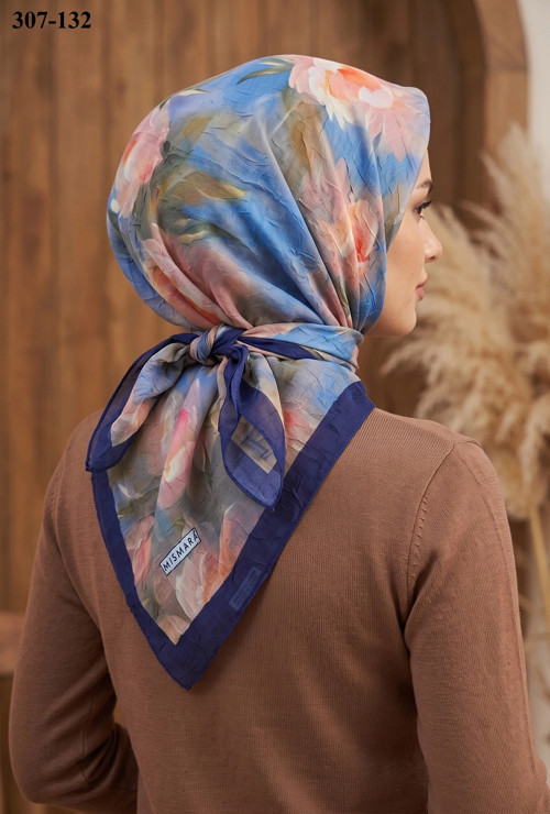scarf Desenli Bambu Kraş Pamuk Eşarp 307-132