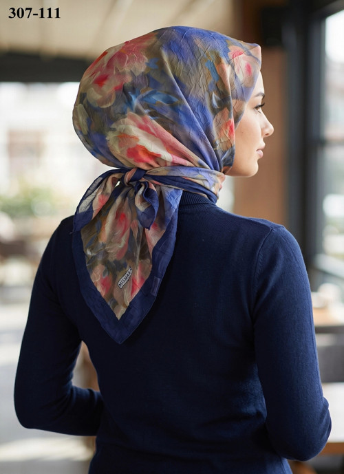 scarf Desenli Bambu Kraş Pamuk Eşarp 307-111
