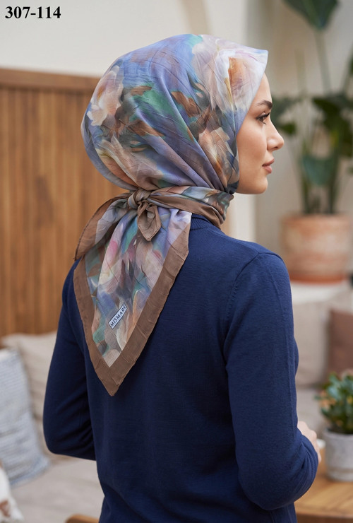 scarf Desenli Bambu Kraş Pamuk Eşarp 307-114