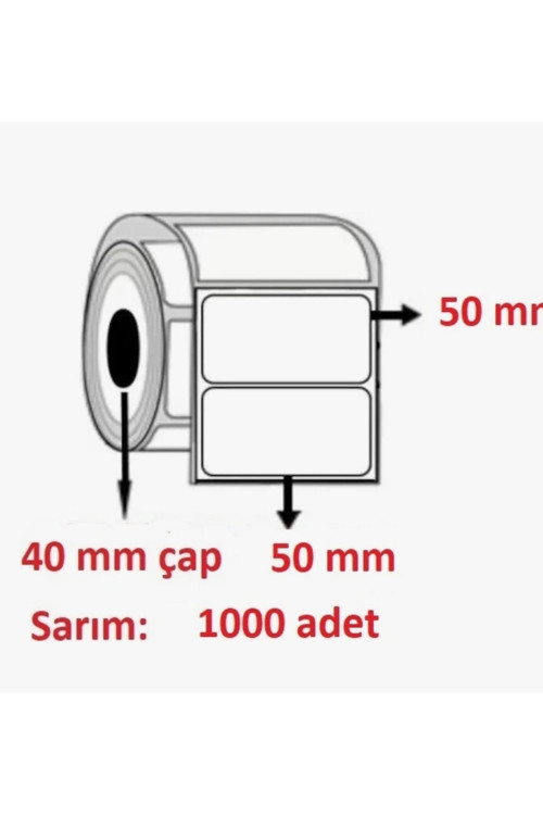 Termal Etiket 50X50 1000 Sarım 24 Rulo