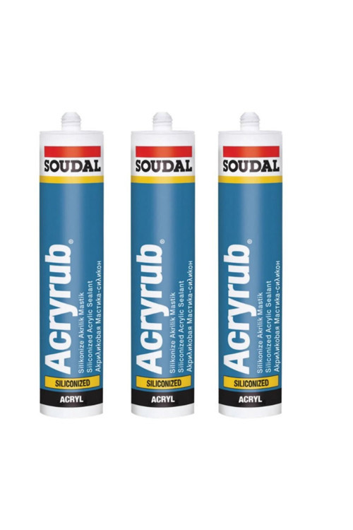 Soudal Silikonize Mastik Yapıştırıcı Altınmeşe 500Gr 3 Ad Duşakabin Pencere Derz Su Geçirmez Boyanı