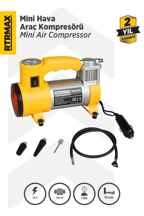 Rtm7212 Mini Hava Araç Kompresörü 120 W 7 Bar