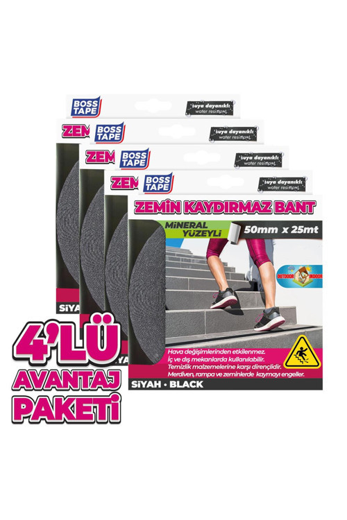 4 Adet Zemin Merdiven Kaydırmaz Bant 50Mmx25Mt