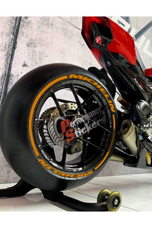 Motorsiklet Lastik Yazısımichelin Kuyruk Lastik Stiker Lastik Sticker 15-19 Inç Arası Uyumlu 8Adet