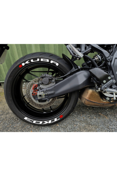 Motosiklet Kuba Tk03 Lastik Sticker 15-19İnç Uyumlu Lastik Yazısı Dekor Lastik Stiker