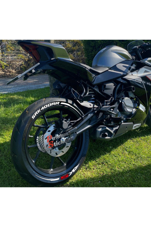 Motorsiklet Rks Srk400Rr + Şerit Lastik Yazısı Lastik Stikeri 16-19 İnç Arası Uyumlu Lastik Sticker